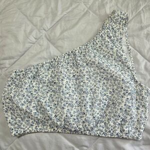 NWT AMERICAN EAGLE OUTFITTERS DITSY FLORAL 1 SHOULDER CROP TOP SIZE M